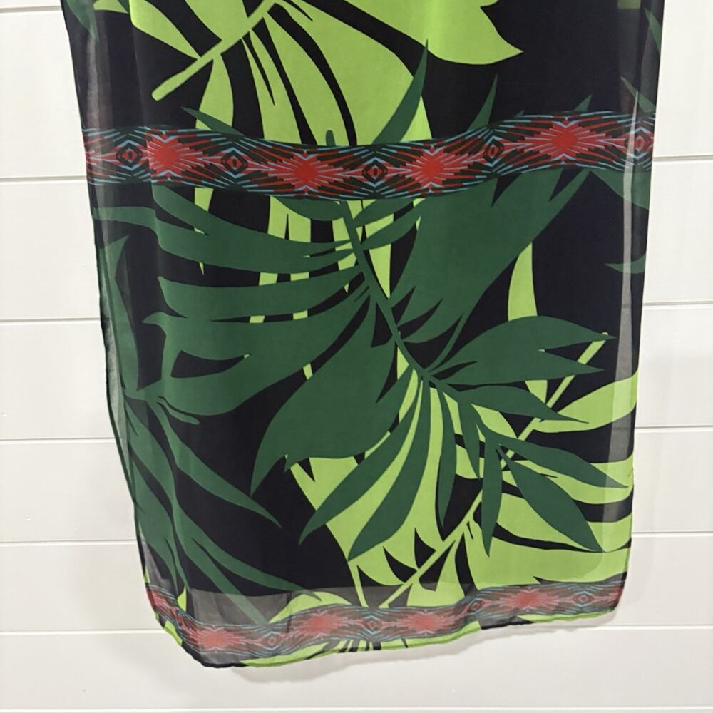 Joseph Ribkoff | Dress Sleeveless Tropical Knee Length Black Fern- Size 4 - Picture 3 of 8